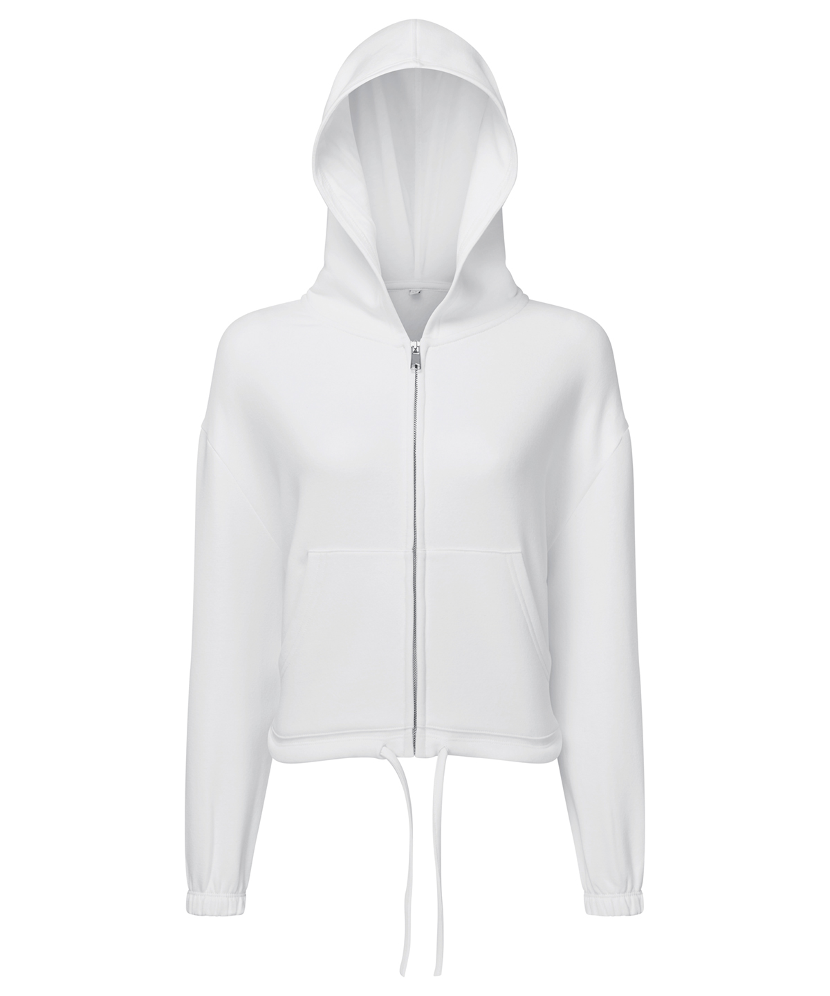 Women's TriDri® recycled cropped oversize full-zip hoodie - White