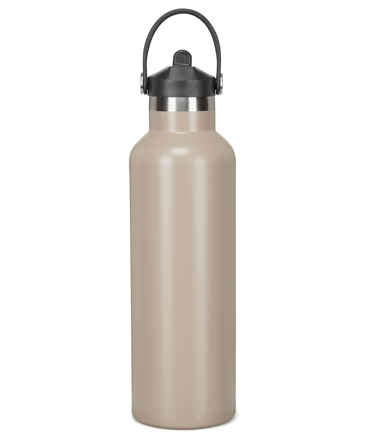 Tridri® vacuum sports water bottle with flip up straw - Stone