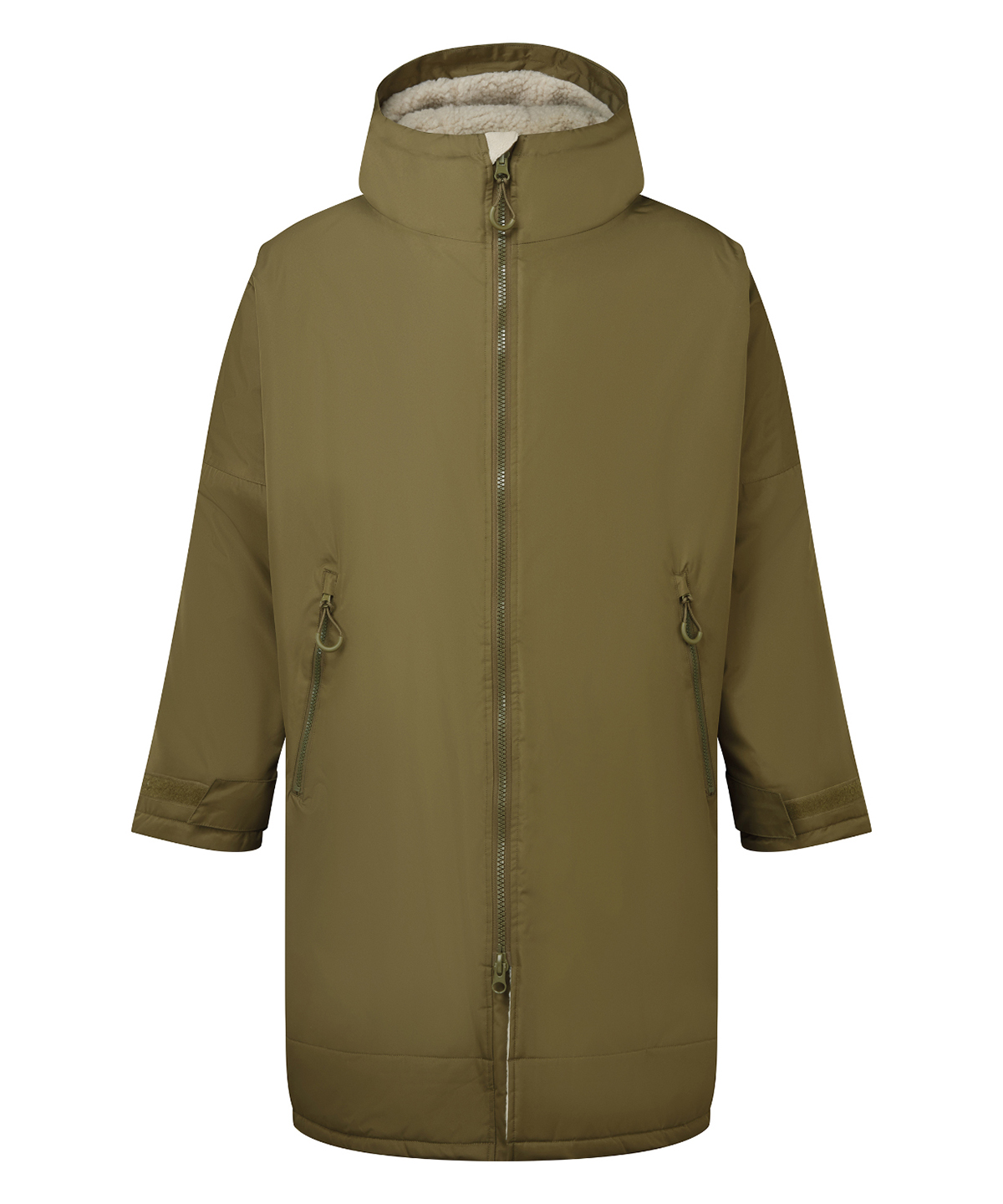 Tridri® Recycled all-seasons waterproof changing robe - Olive/Natural