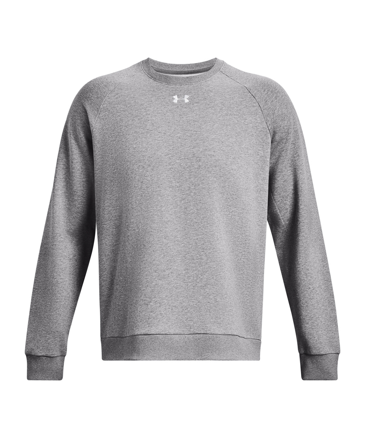 UA Rival fleece crew - Castlerock Light Heather/White