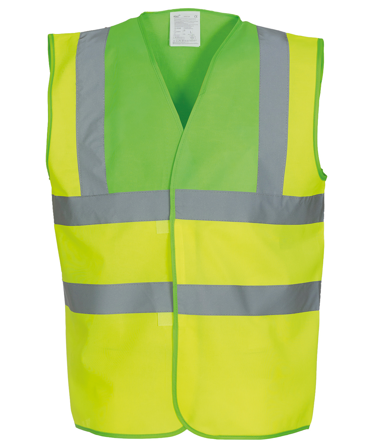 Hi-vis 2-band-and-braces waistcoat (HVW100) - Lime Yoke/Yellow