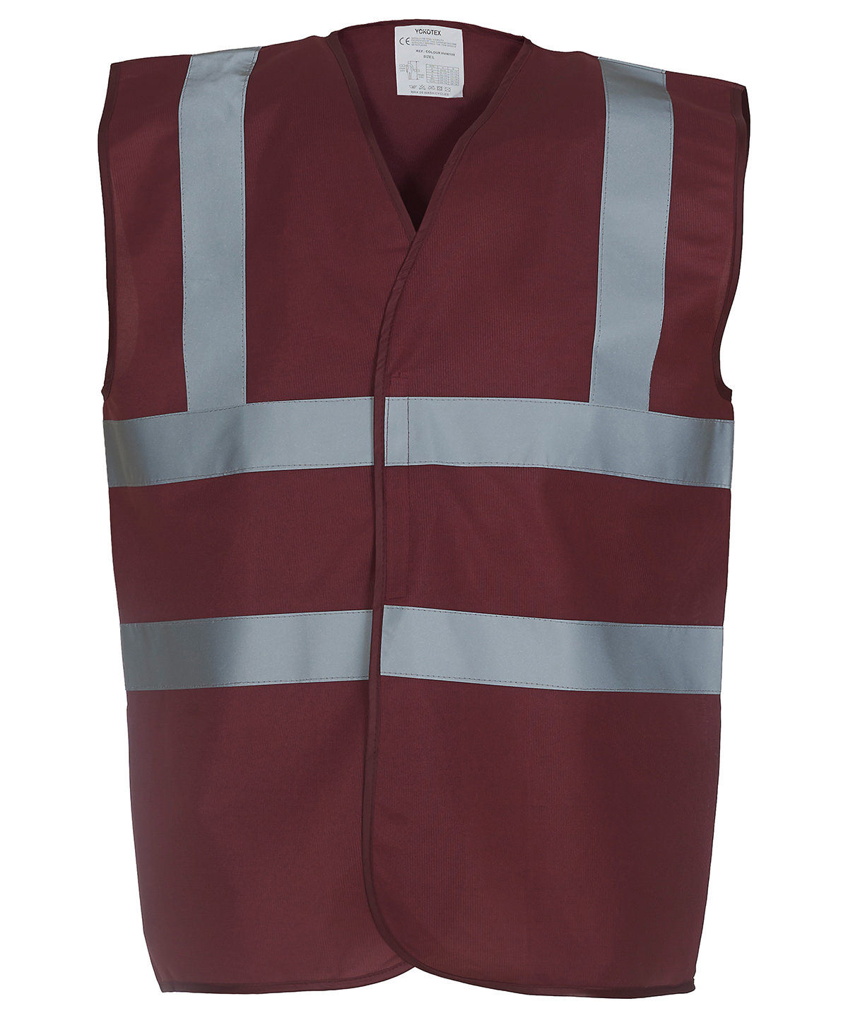 Hi-vis 2-band-and-braces waistcoat (HVW100) - Maroon