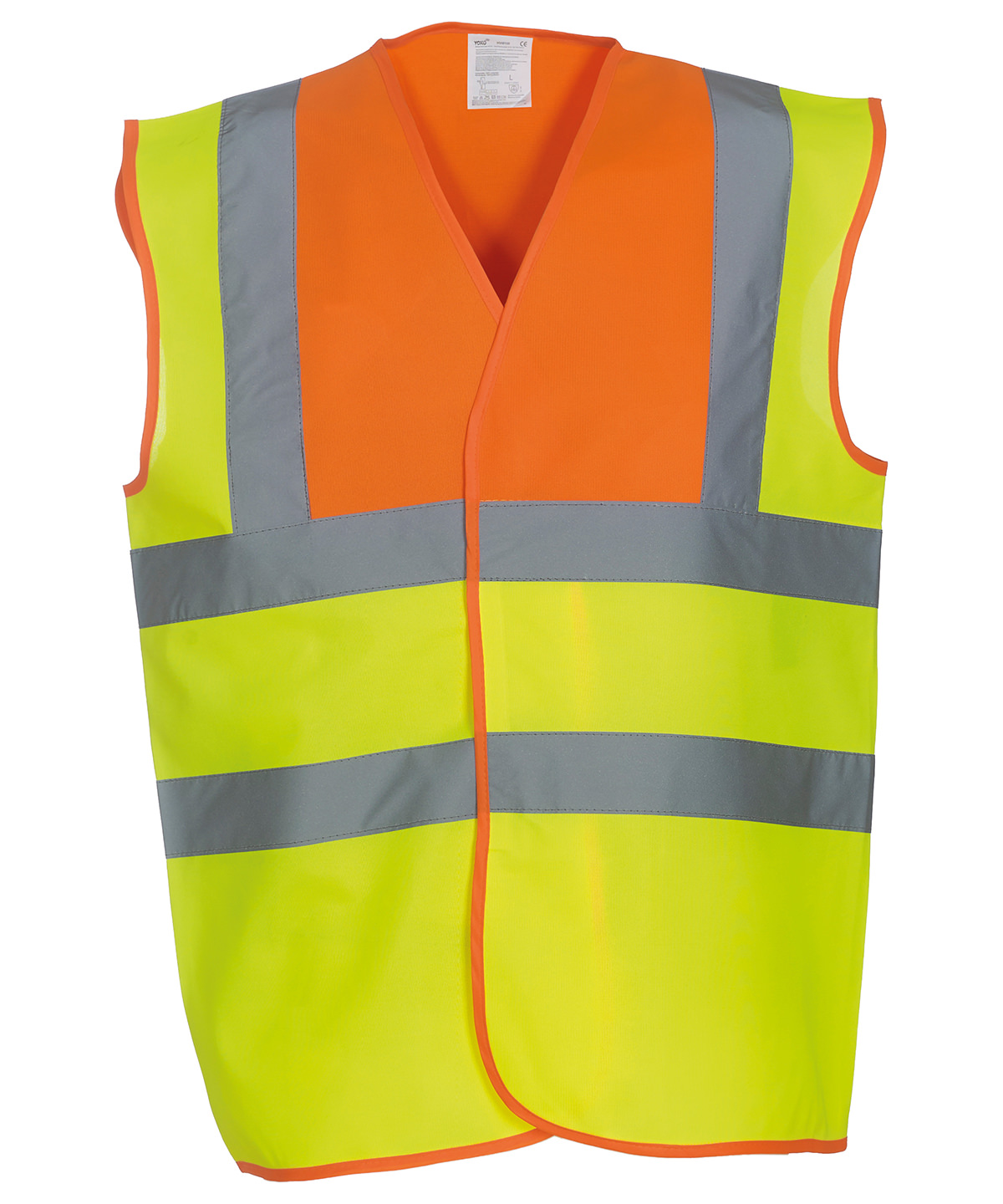 Hi-vis 2-band-and-braces waistcoat (HVW100) - Orange Yoke/Yellow