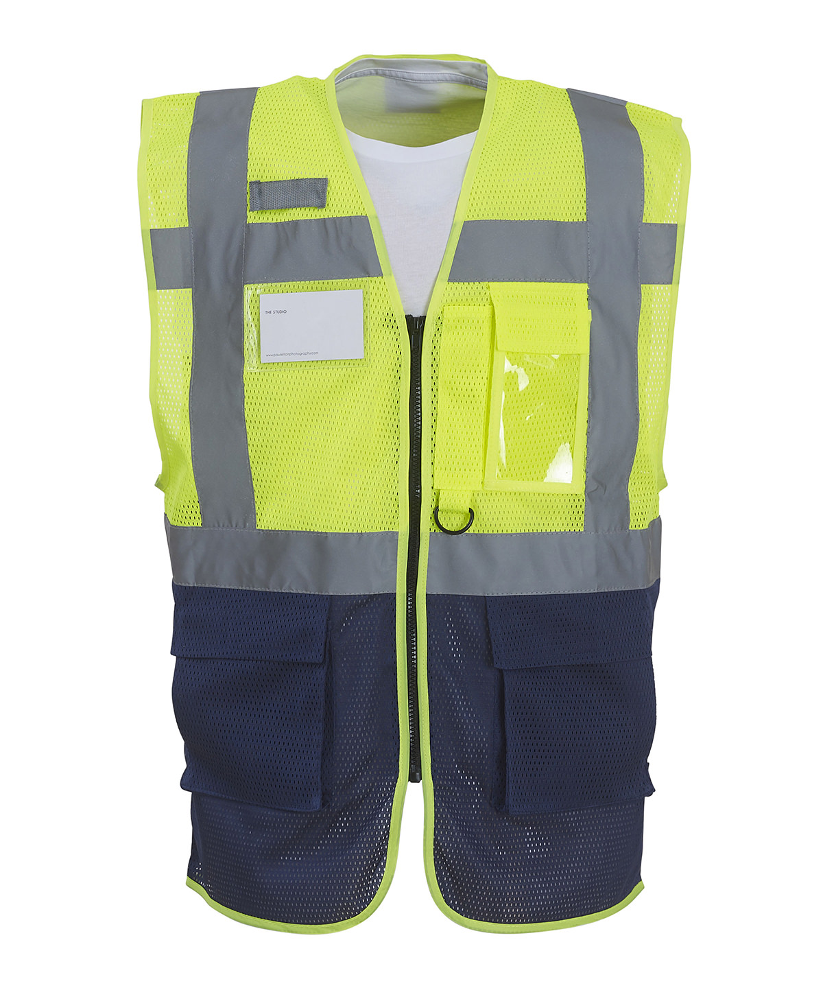 Yoko Hi-Vis Polo Shirt - Yellow/Navy