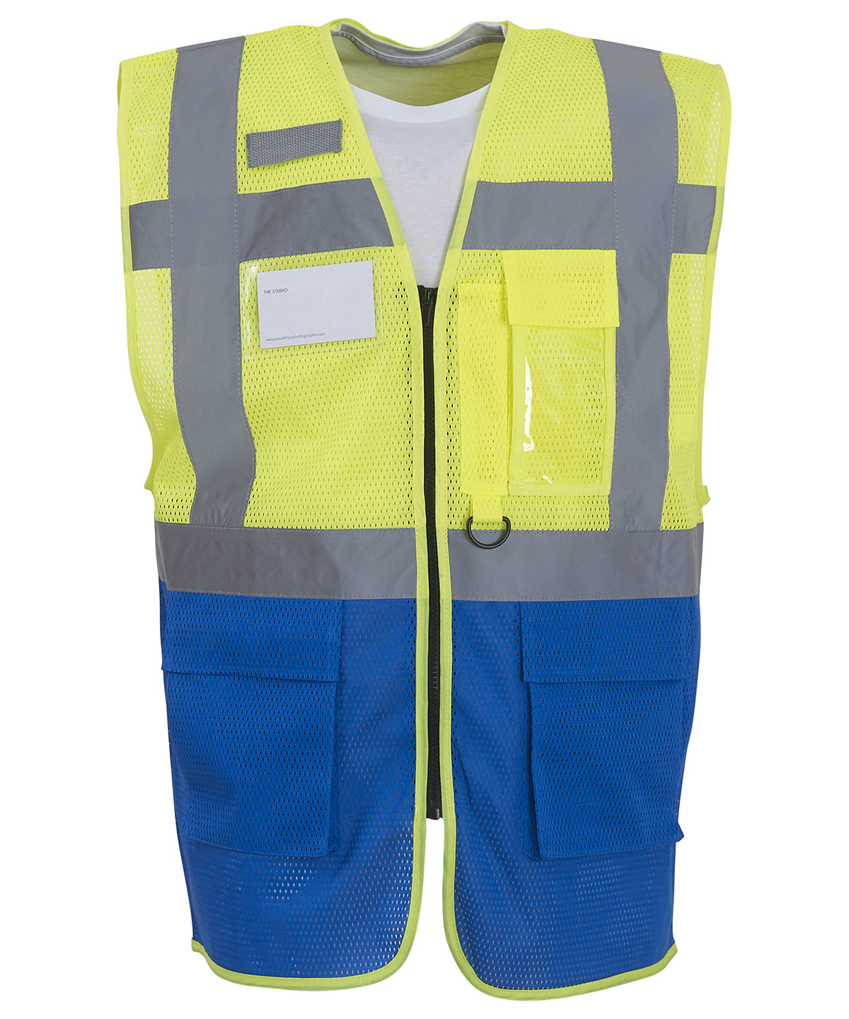 Yoko Hi-Vis Polo Shirt - Yellow/Royal Blue