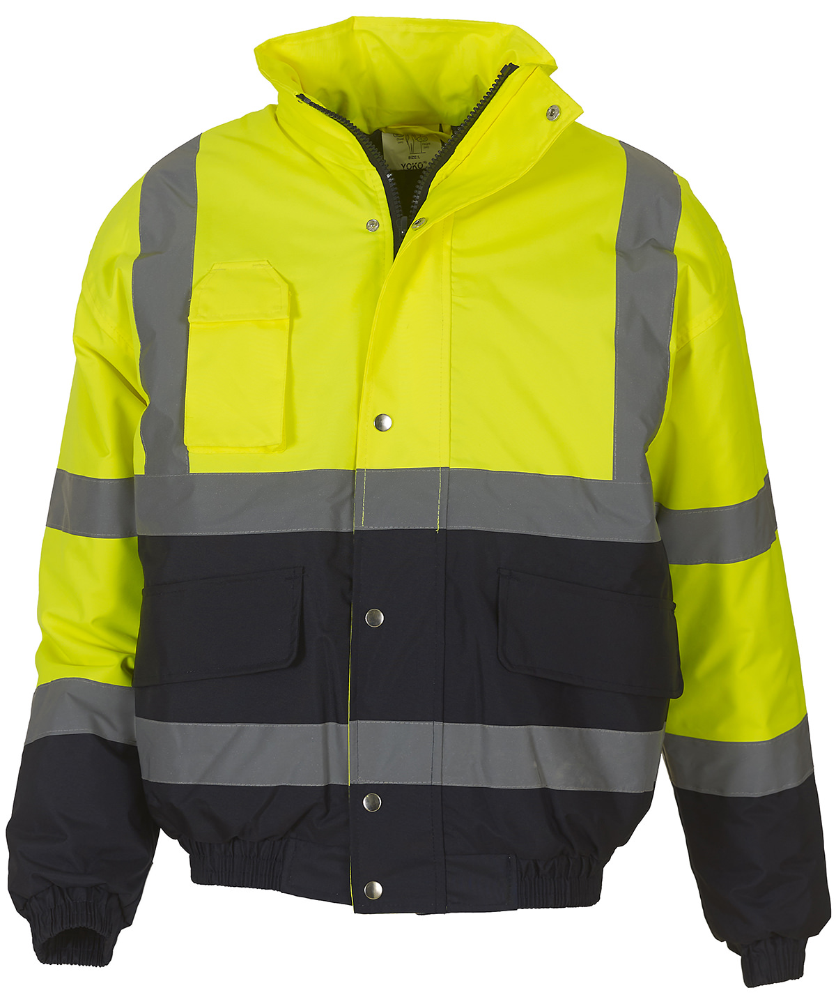 Hi-vis two-tone bomber jacket (HVP218) - Yellow/Navy