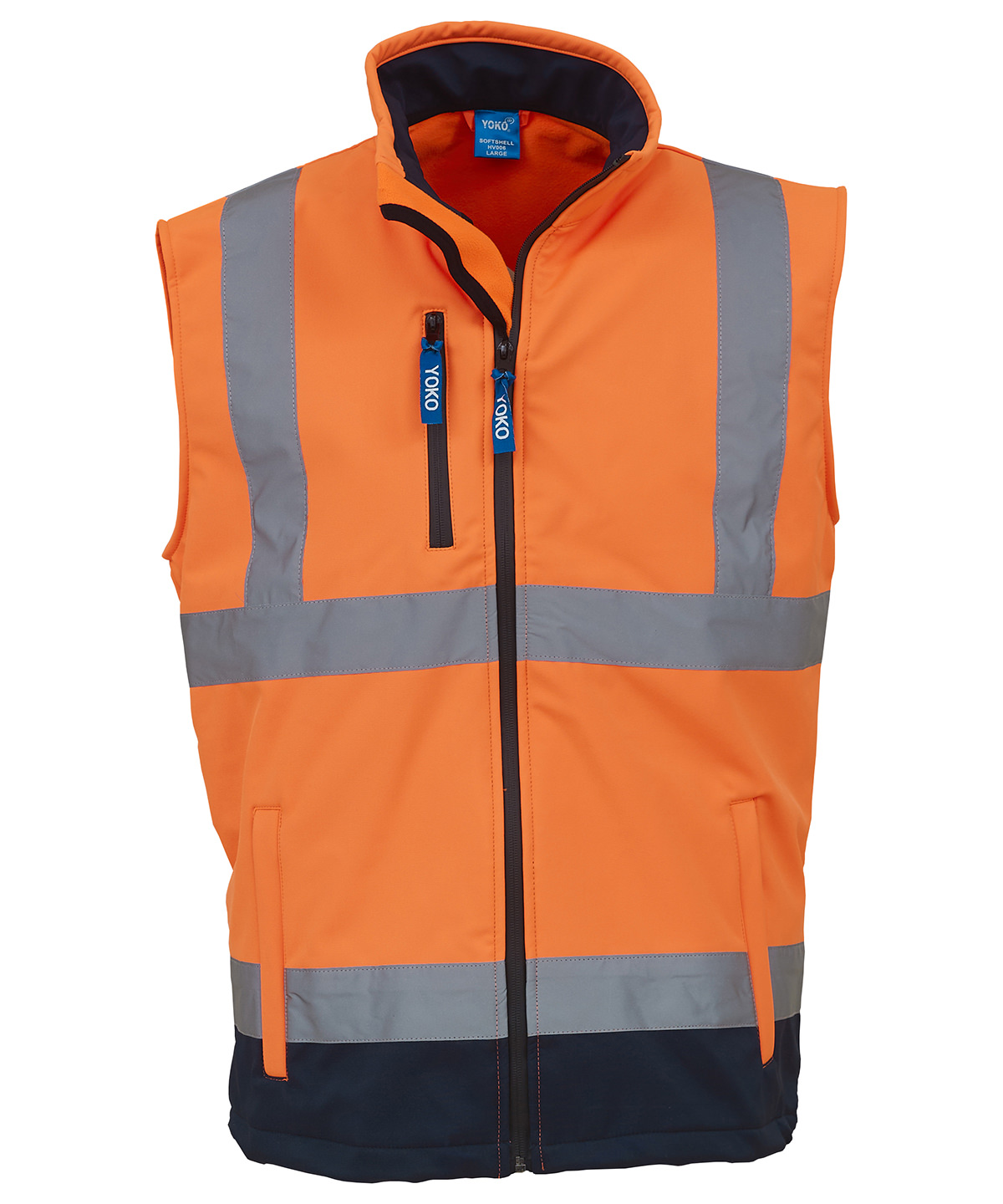 Hi-vis softshell gilet (HV006) - Orange/Navy