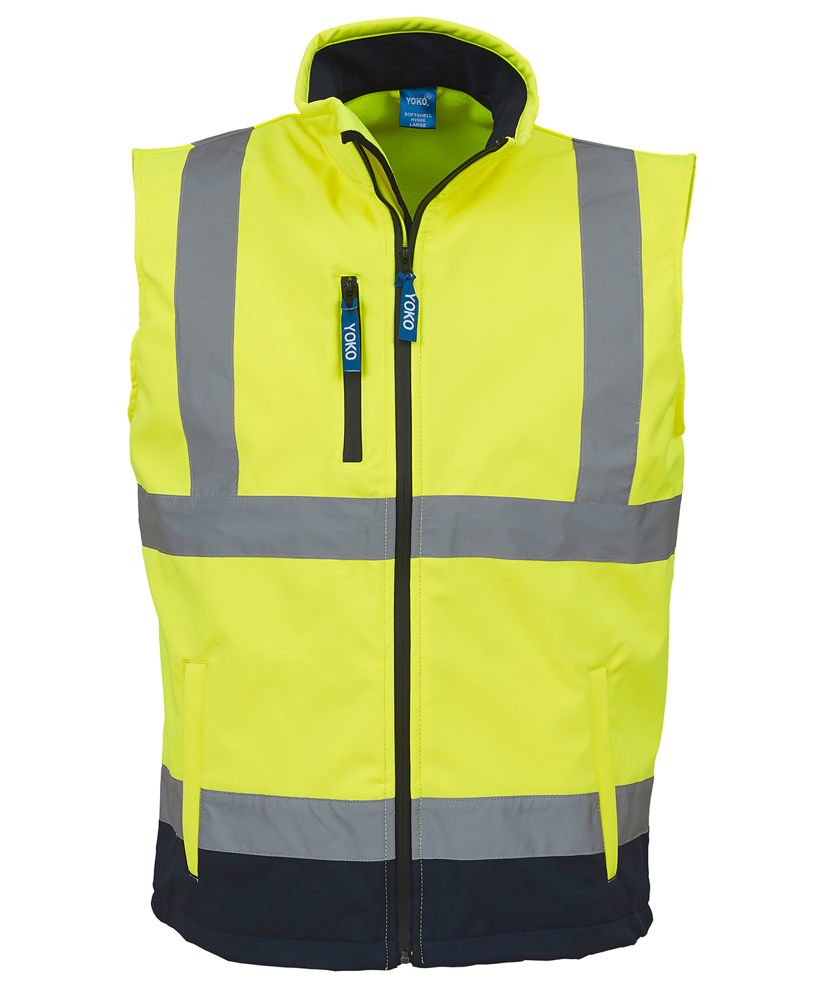 Hi-vis softshell gilet (HV006) - Yellow/Navy