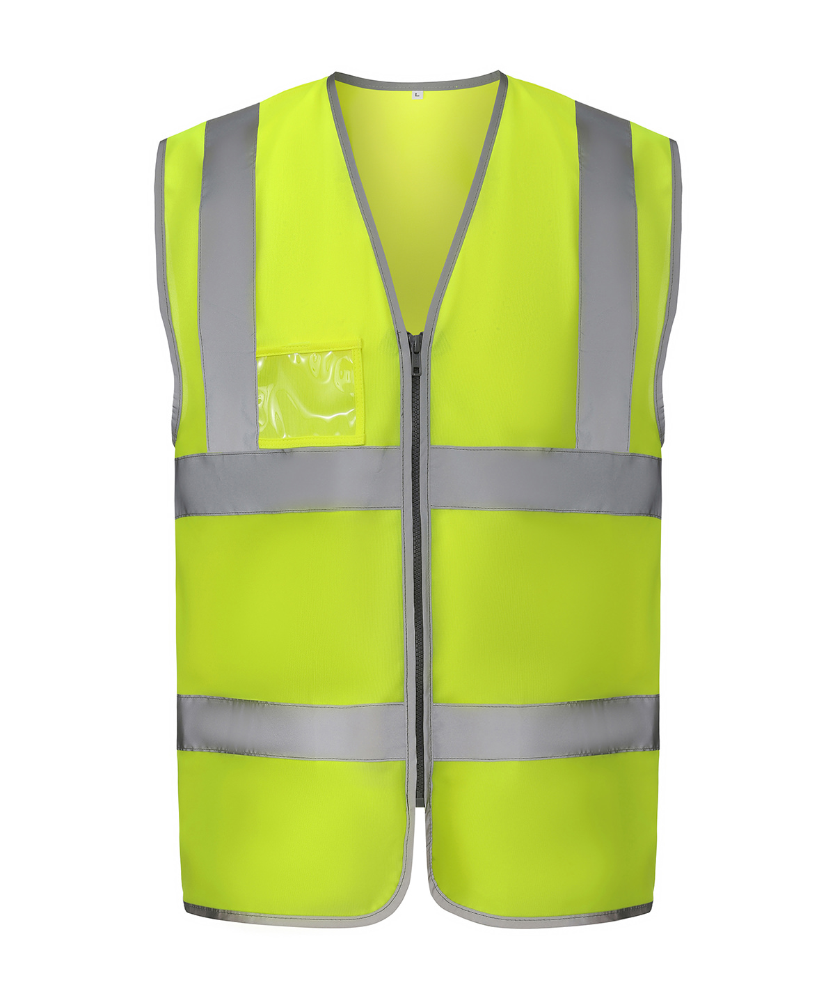 Hi-vis zip ID reflective border waistcoat (HVW103) - Hi-vis Yellow