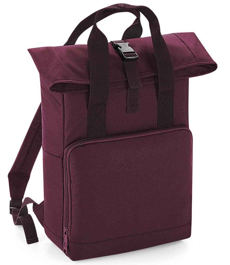 BagBase Recycled Twin Handle Roll-Top Backpack - Burgundy