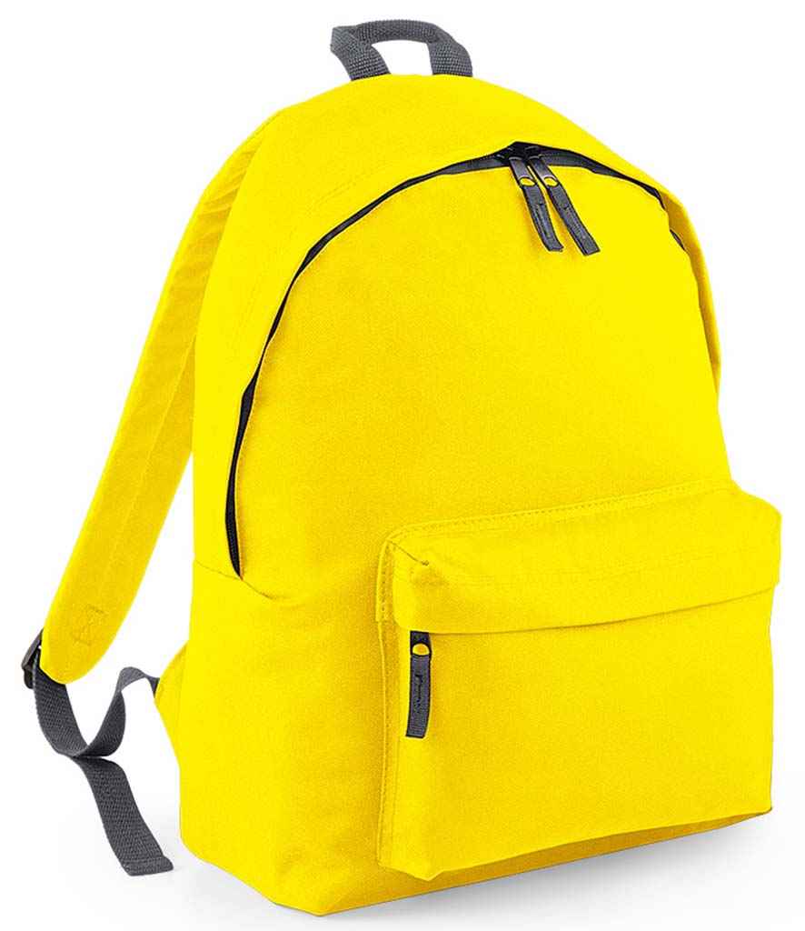 BagBase Original Fashion Backpack - Yellow/Graphite Grey