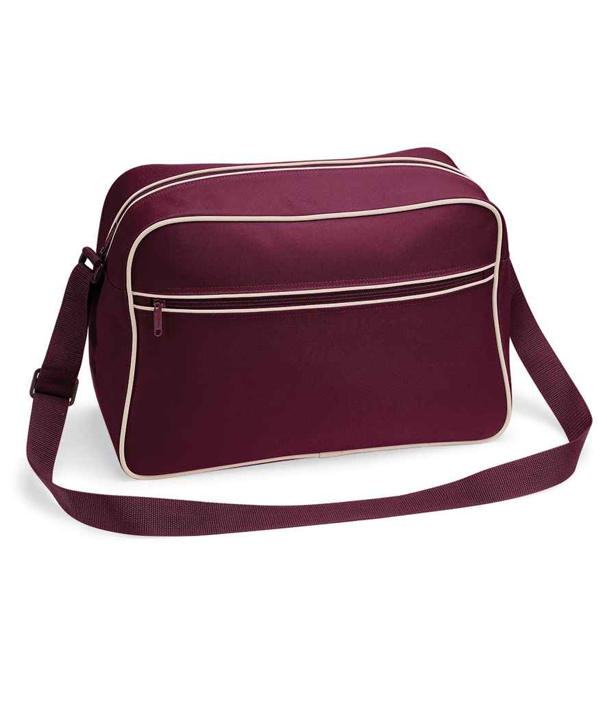 BagBase Retro Shoulder Bag - Burgundy/Sand