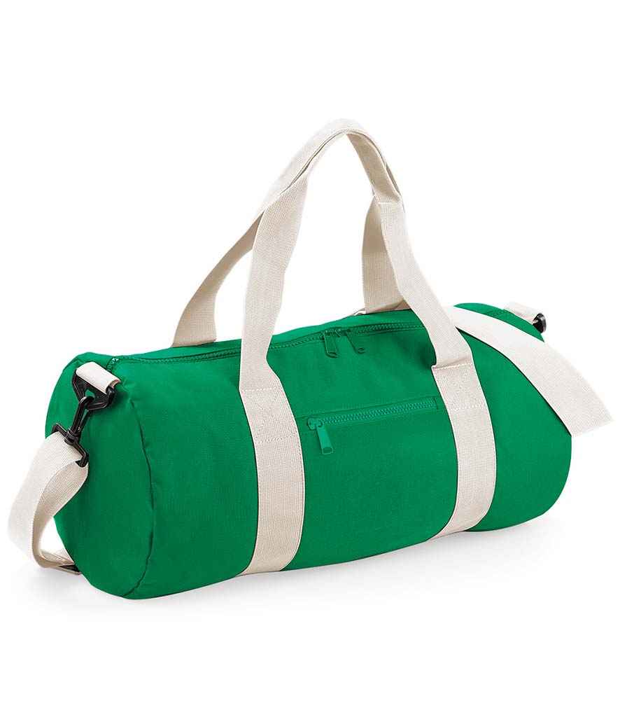 BagBase Original Barrel Bag - Kelly Green/Off White