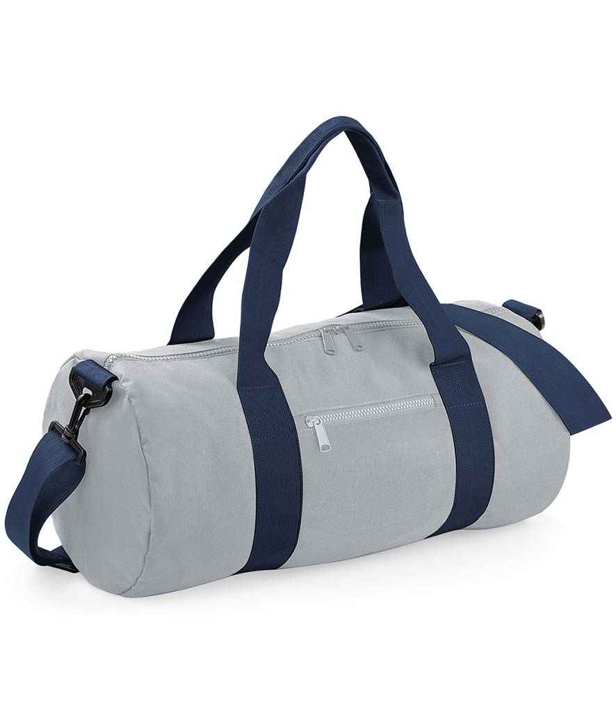 BagBase Original Barrel Bag - Light Grey/French Navy