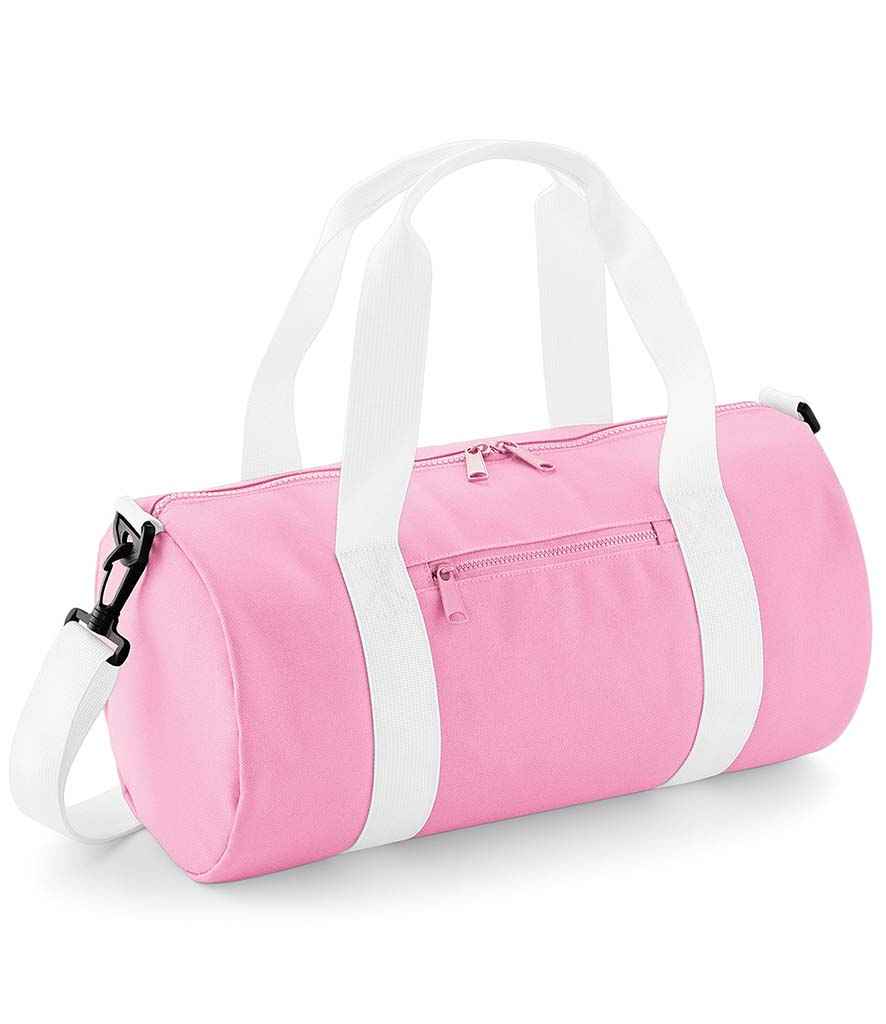 BagBase Mini Barrel Bag - Classic Pink/White