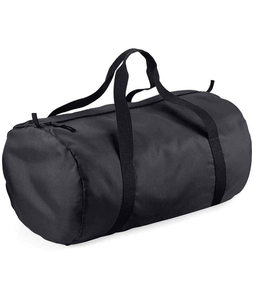 BagBase Packaway Barrel Bag - Black/Black