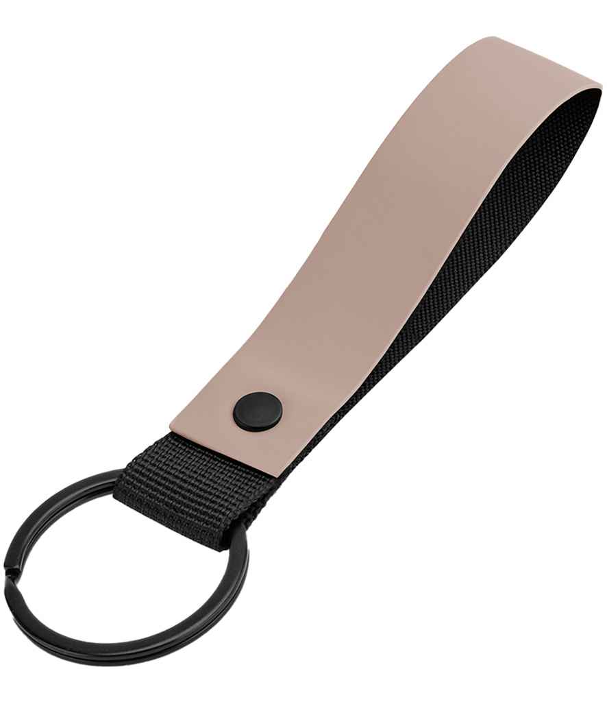 BagBase Matte PU Key Ring - Nude Pink