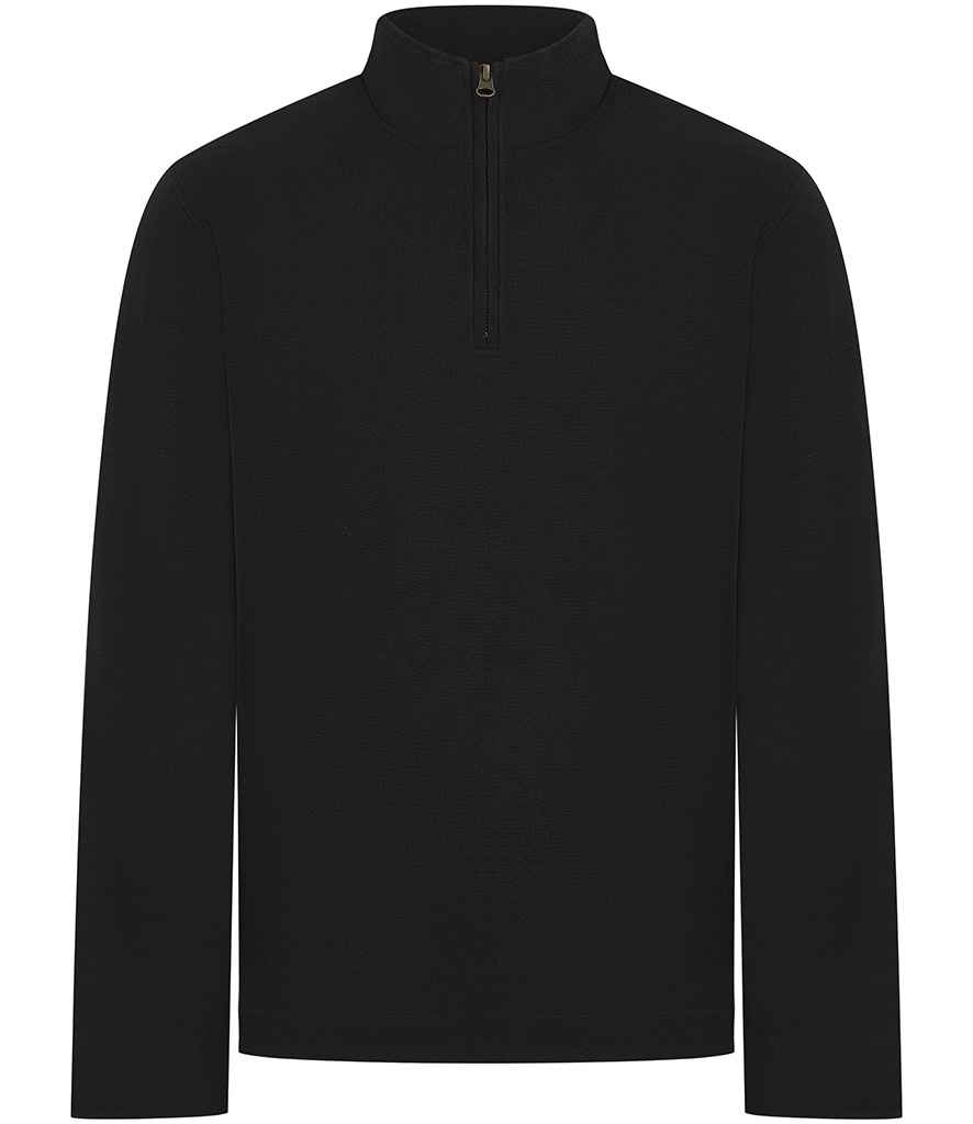 Front Row Premium Piqué 1/4 Zip Top - Black