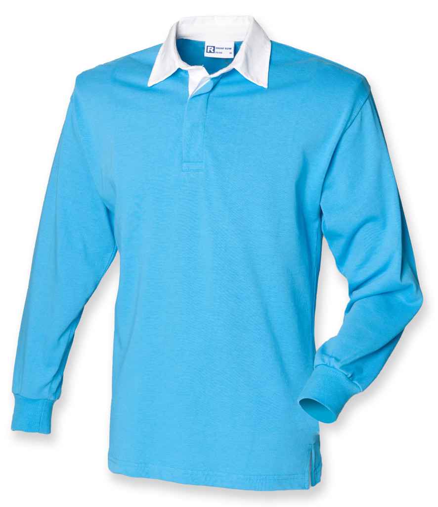 Front Row Classic Rugby Shirt - Surf Blue/White