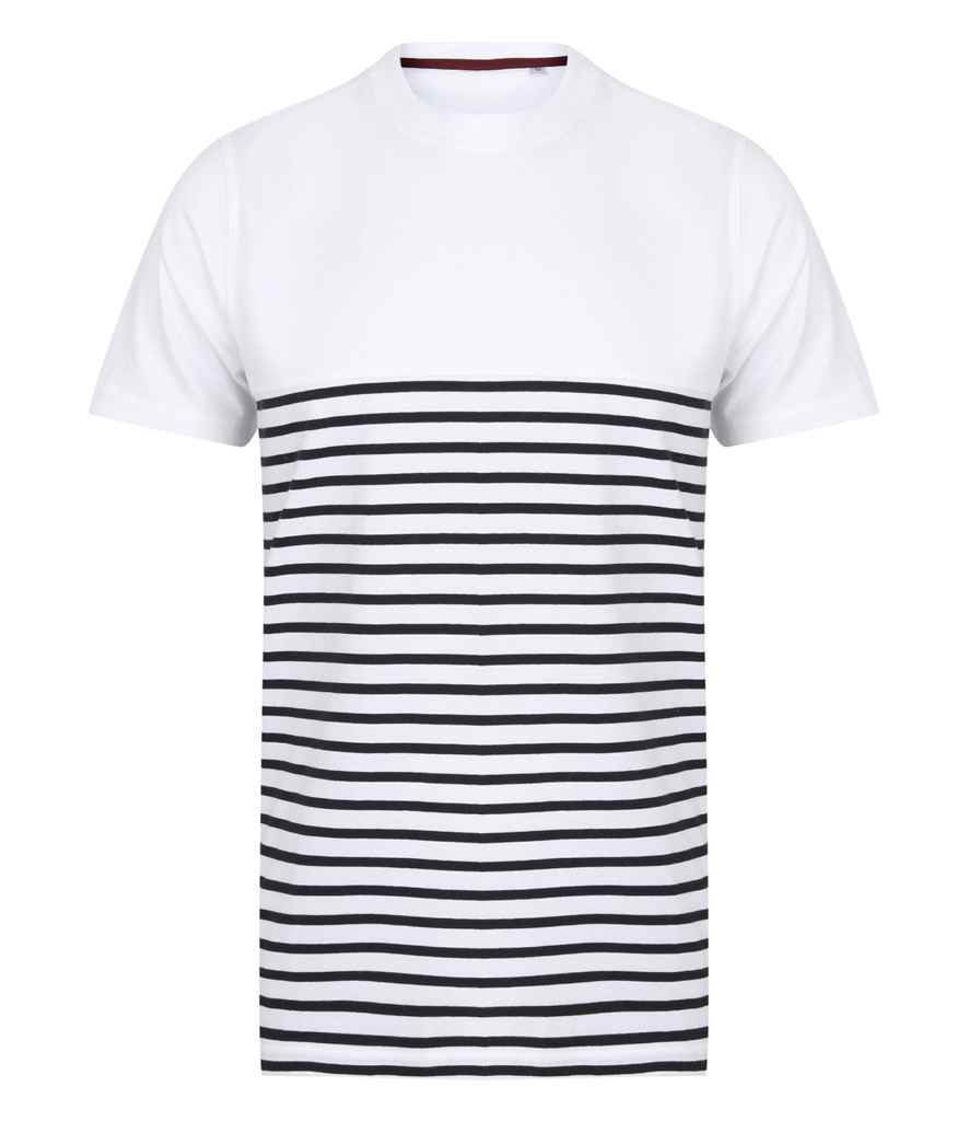 Front Row Unisex Breton Striped T-Shirt - White/Navy