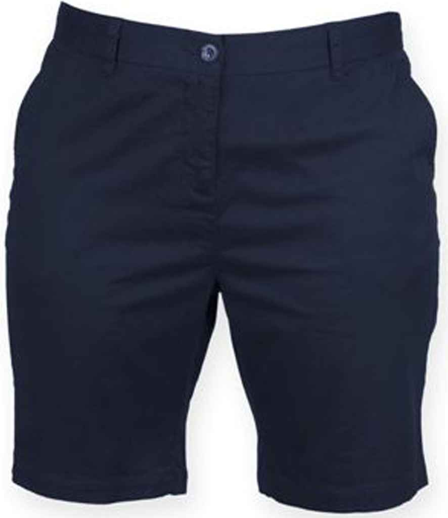Front Row Ladies Stretch Chino Shorts - Navy