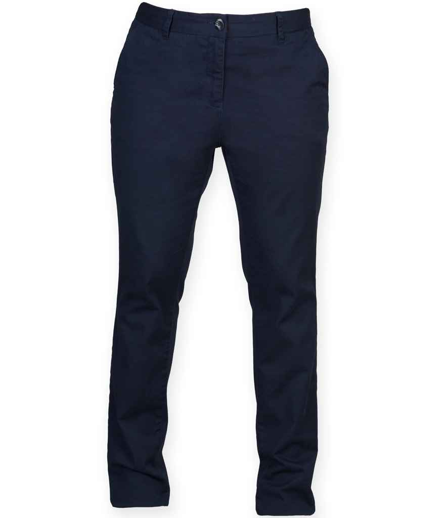 Front Row Ladies Stretch Chino Trousers - Navy