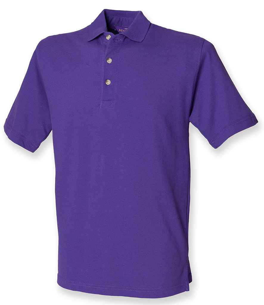 Henbury Classic Heavy Cotton Piqué Polo Shirt - Purple