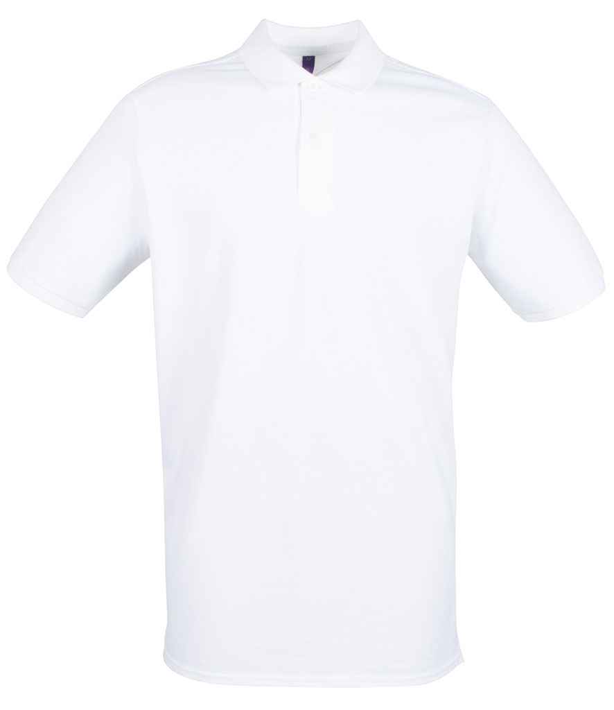 Henbury Modern Fit Cotton Piqué Polo Shirt - White