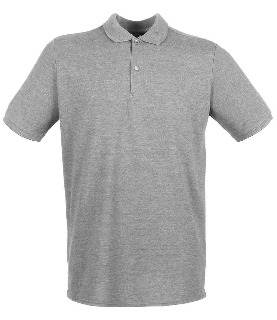 Henbury Modern Fit Cotton Piqué Polo Shirt - Heather Grey