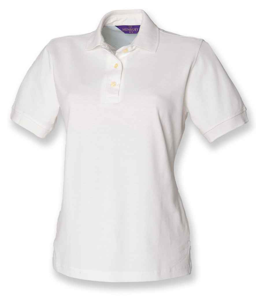 Henbury Ladies Classic Cotton Piqué Polo Shirt - White