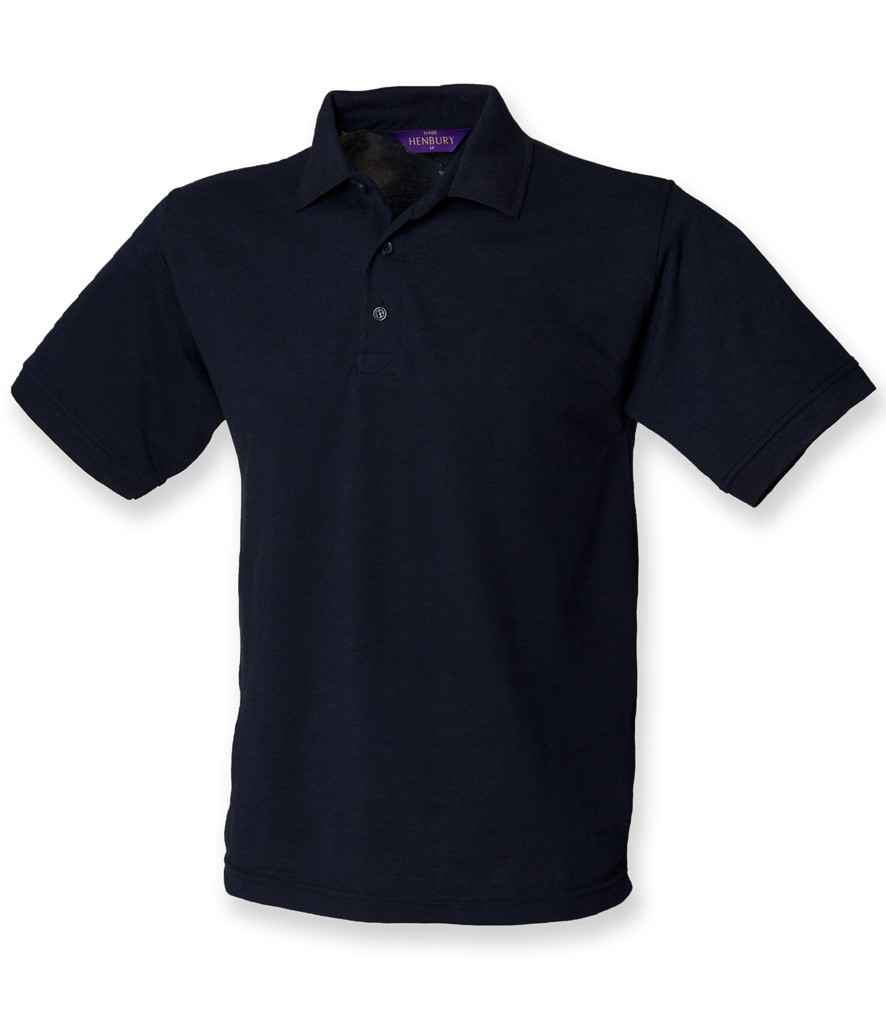 Henbury Heavy Poly/Cotton Piqué Polo Shirt - Navy