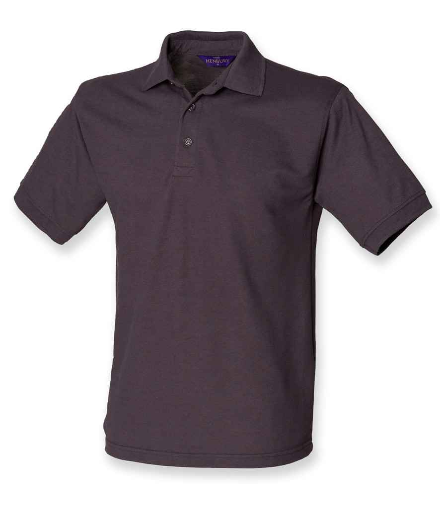 Henbury Heavy Poly/Cotton Piqué Polo Shirt - Dark Grey