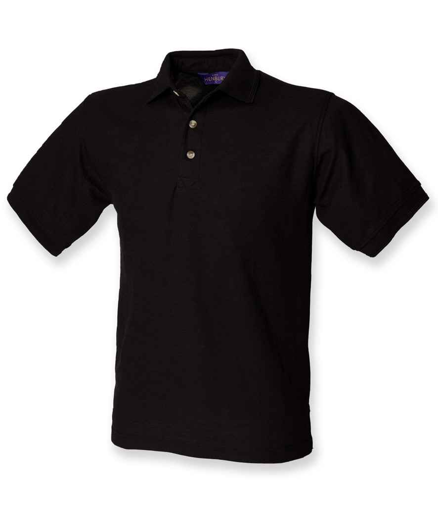 Henbury Ultimate Poly/Cotton Piqué Polo Shirt - Black