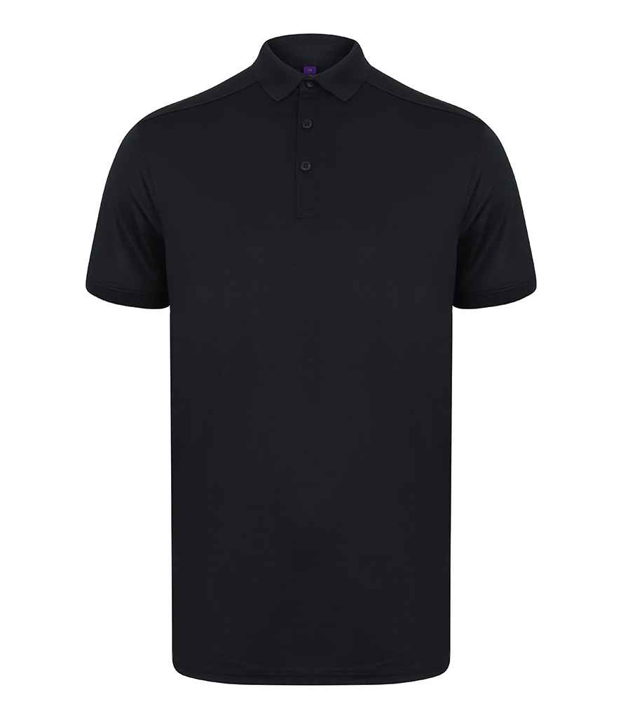 Henbury Slim Fit Stretch Microfine Piqué Polo Shirt - Navy