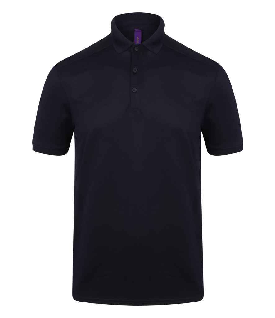 Henbury Slim Fit Stretch Microfine Piqué Polo Shirt - Oxford Navy
