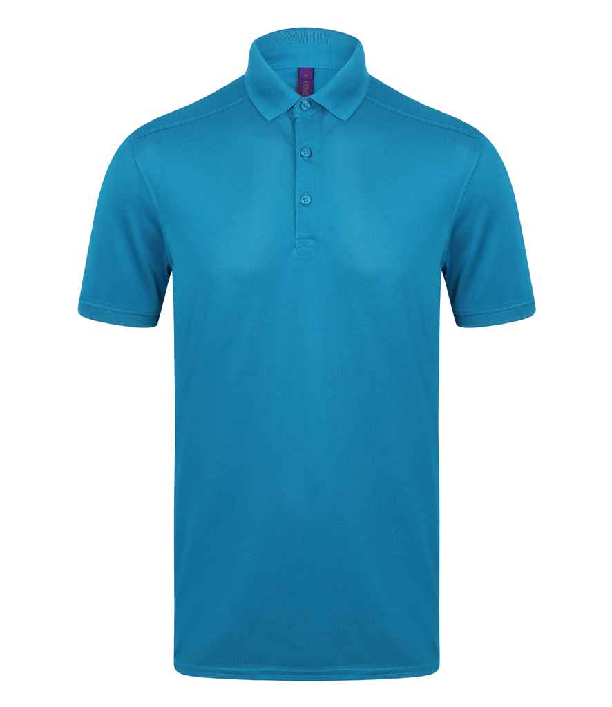 Henbury Slim Fit Stretch Microfine Piqué Polo Shirt - Sapphire Blue