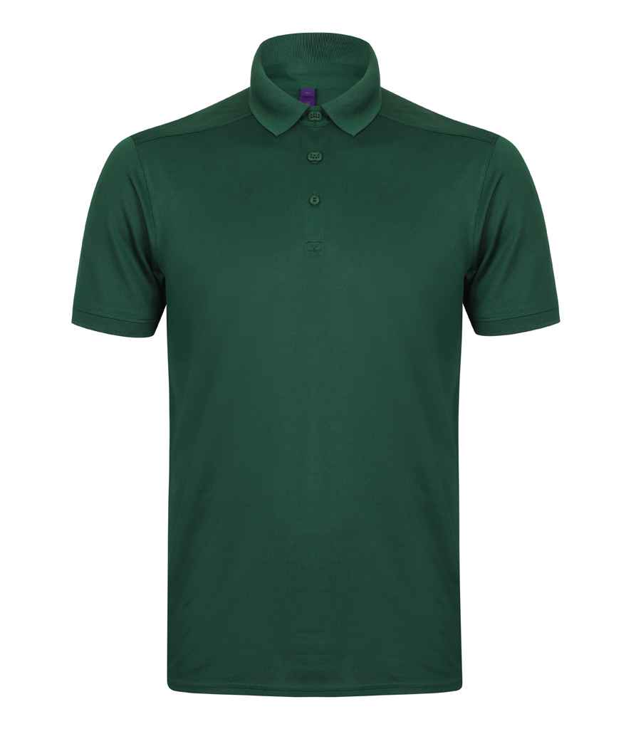 Henbury Slim Fit Stretch Microfine Piqué Polo Shirt - Bottle Green