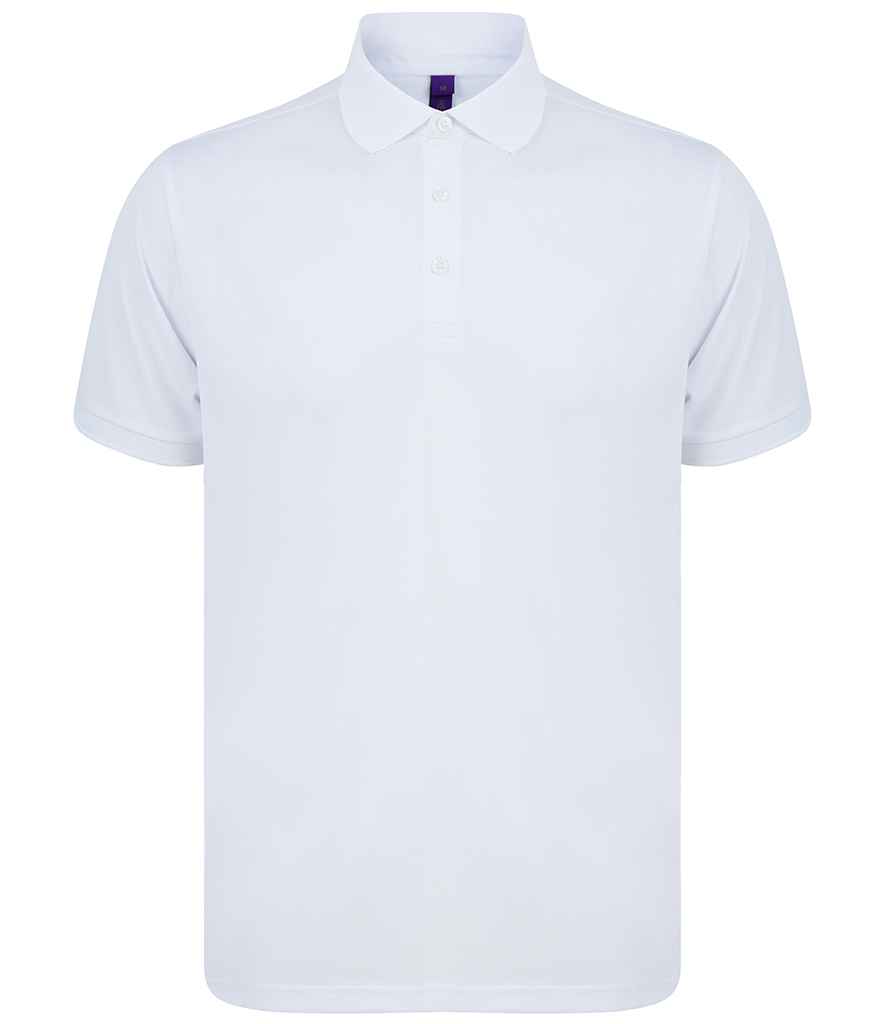 Henbury Recycled Polyester Piqué Polo Shirt - White