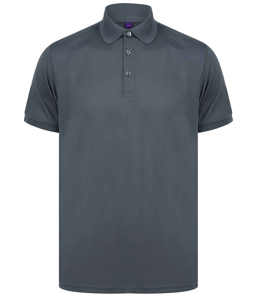 Henbury Recycled Polyester Piqué Polo Shirt - Charcoal