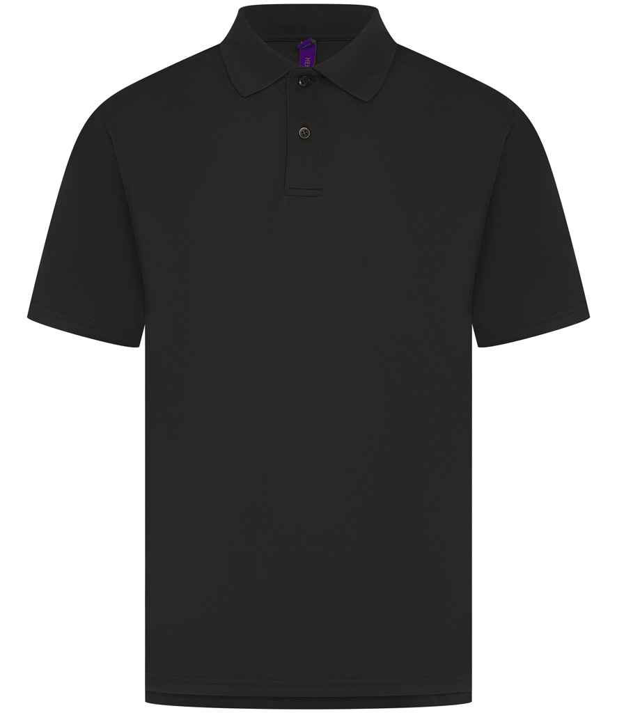 Henbury Coolplus® Wicking Piqué Polo Shirt - Black