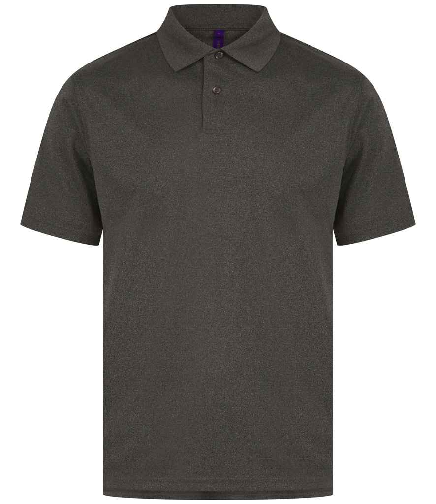 Henbury Coolplus® Wicking Piqué Polo Shirt - Heather Charcoal