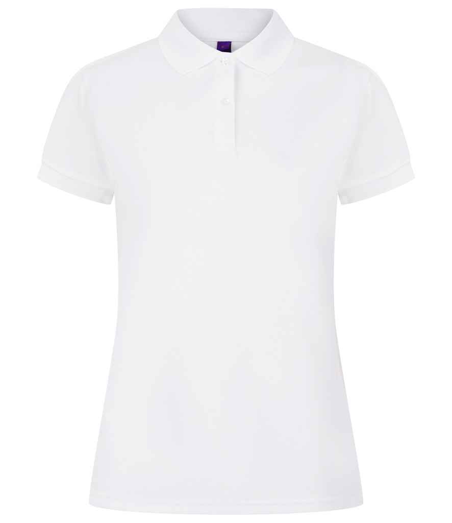 Henbury Ladies Coolplus® Wicking Piqué Polo Shirt - White