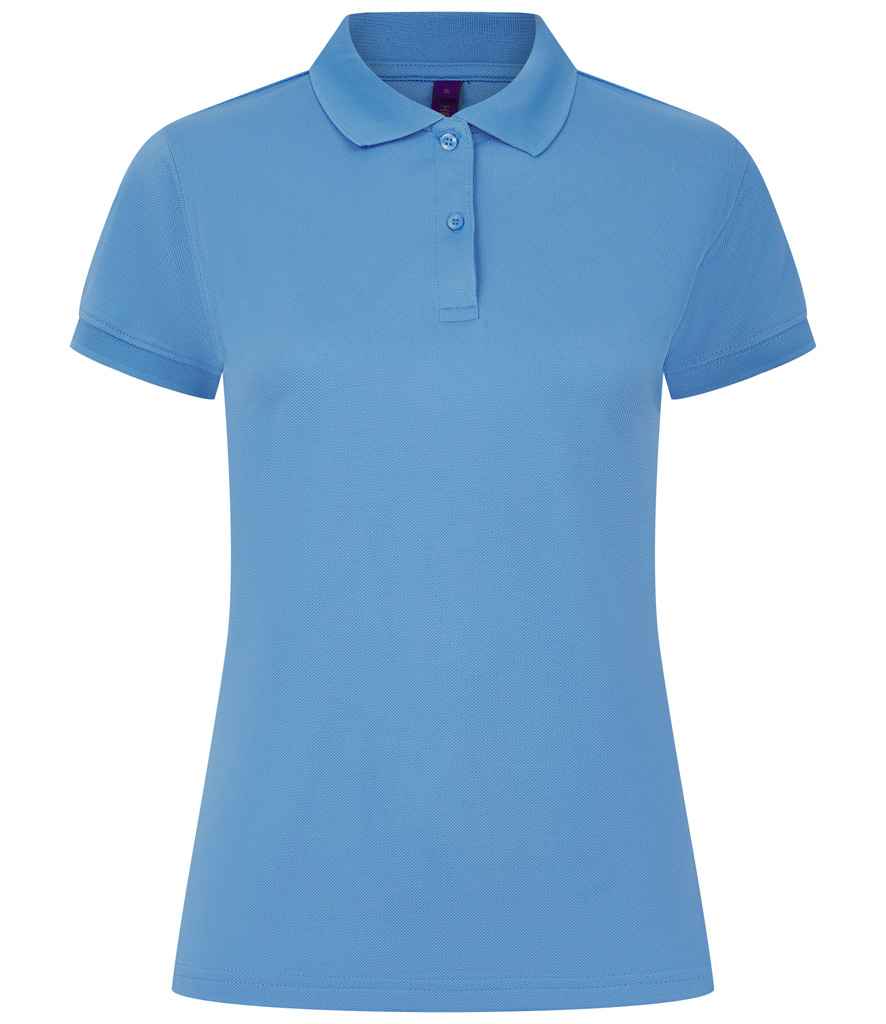 Henbury Ladies Coolplus® Wicking Piqué Polo Shirt - Mid Blue