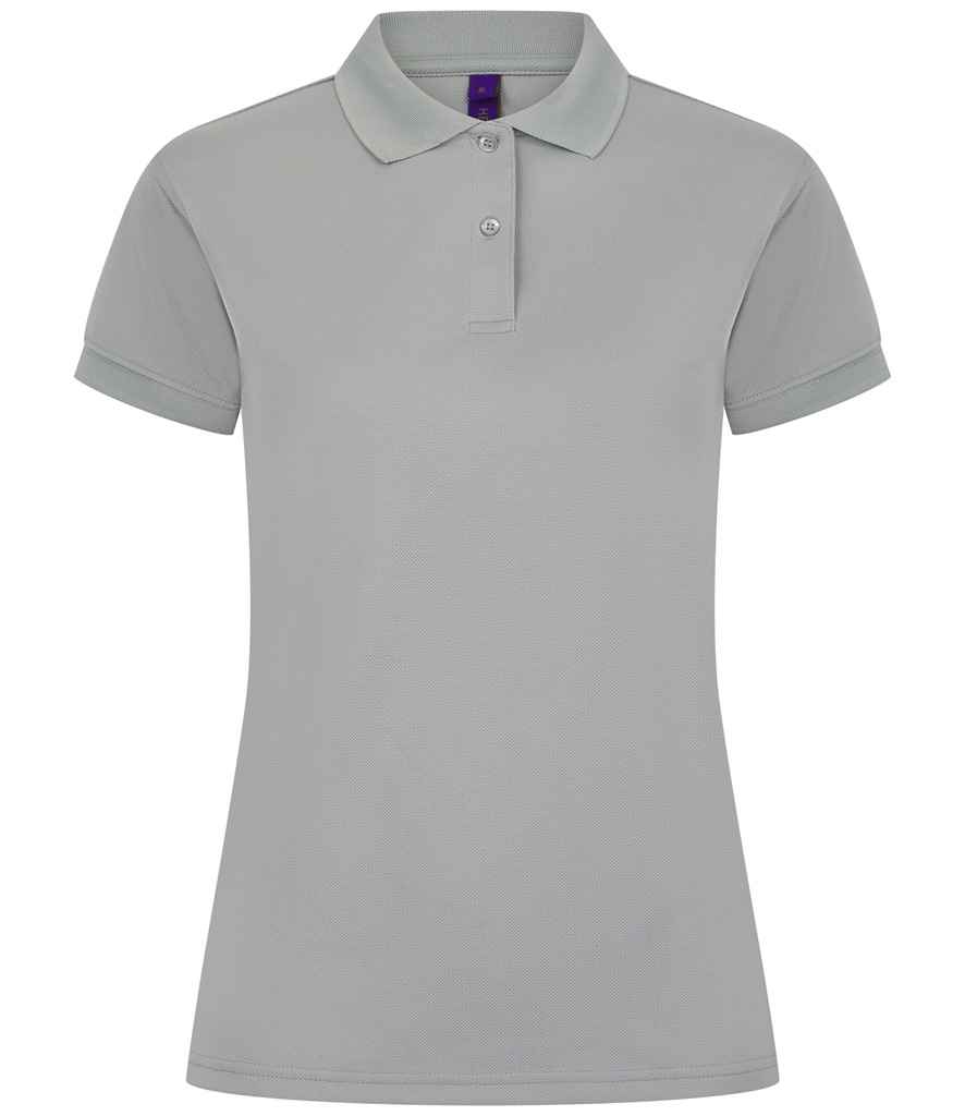 Henbury Ladies Coolplus® Wicking Piqué Polo Shirt - Silver