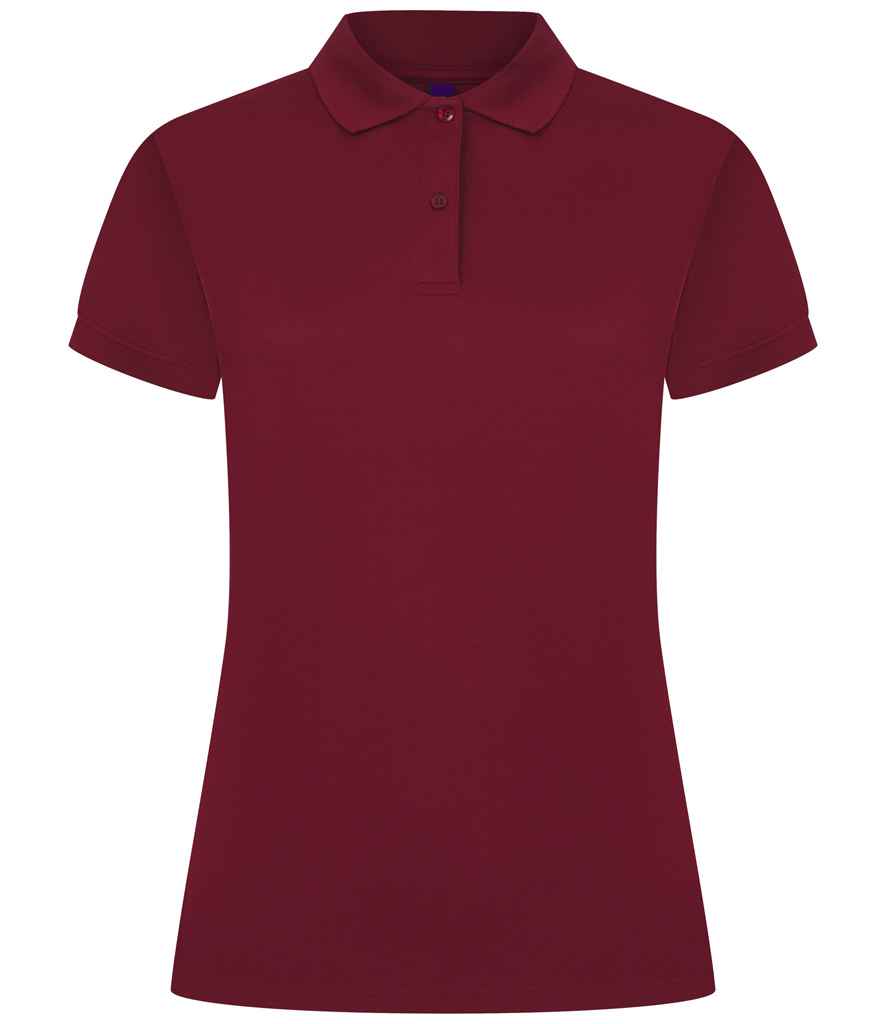Henbury Ladies Coolplus® Wicking Piqué Polo Shirt - Burgundy