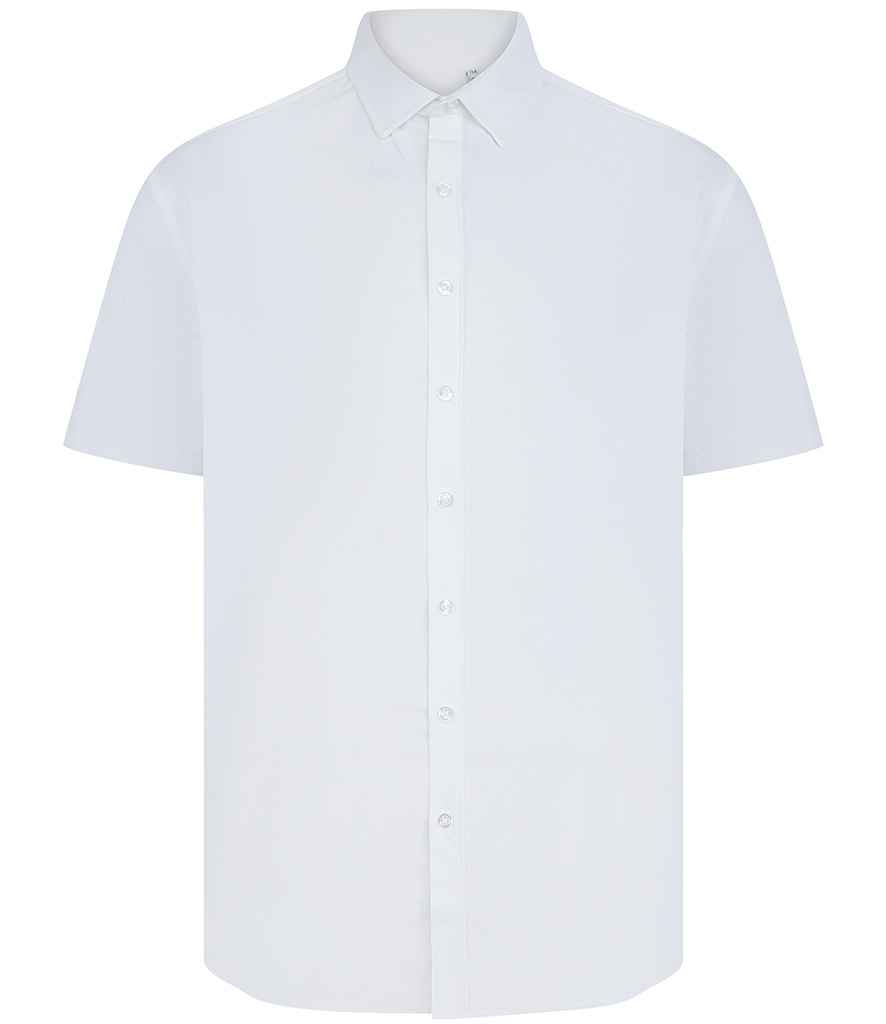Henbury Short Sleeved Cotton Feel Coolplus® Shirt - White