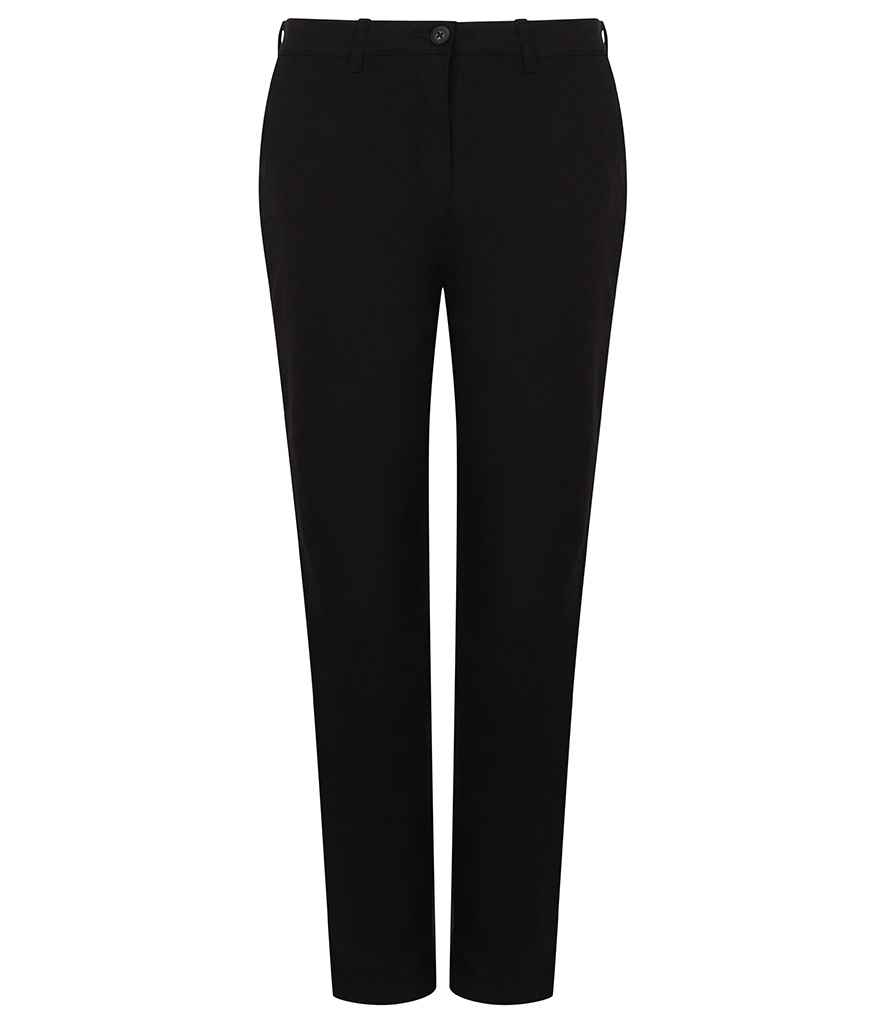 Henbury Ladies Stretch Chino Trousers - Black