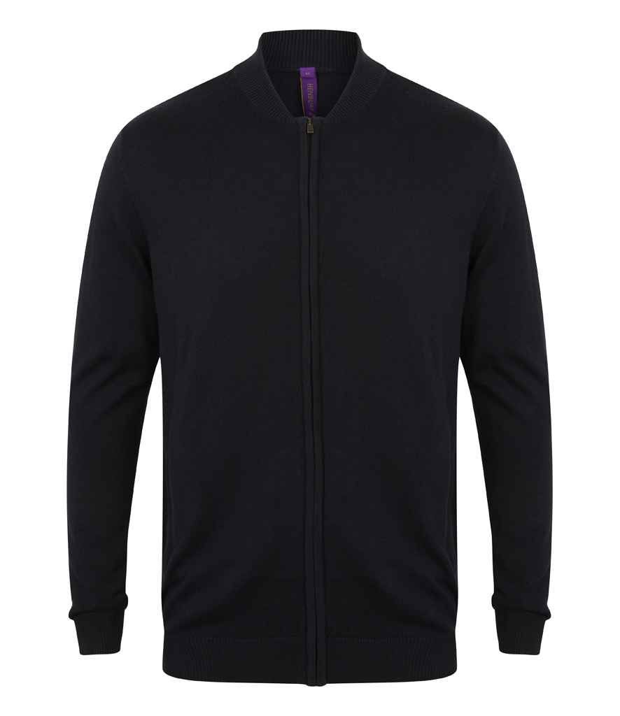 Henbury Unisex Zip Through Cardigan - Navy