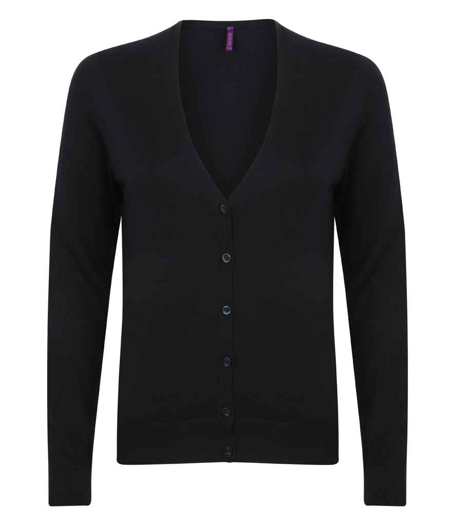 Henbury Ladies Lightweight V Neck Cardigan - Navy