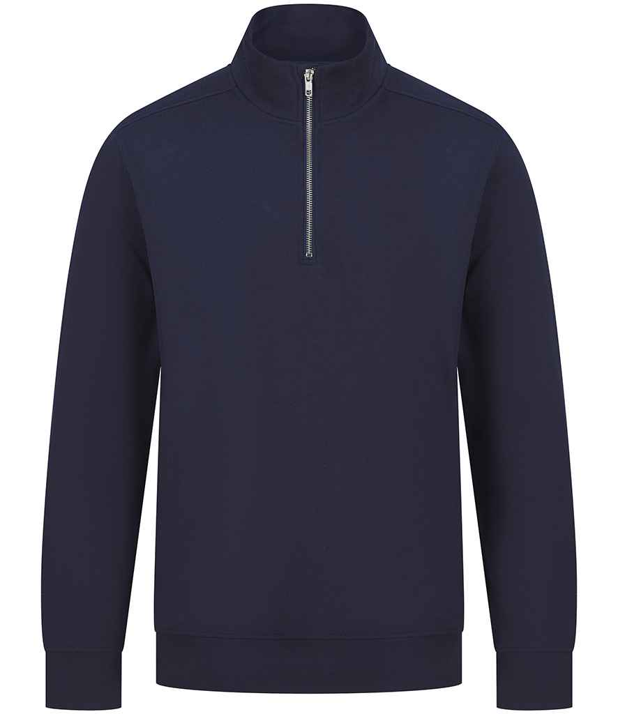 Henbury Unisex Sustainable 1/4 Zip Sweatshirt - Navy